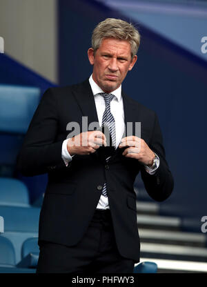 Everton Direktor der Fußball Marcel Marken in der Standplätze während der Premier League Spiel im Goodison Park, Liverpool. Stockfoto