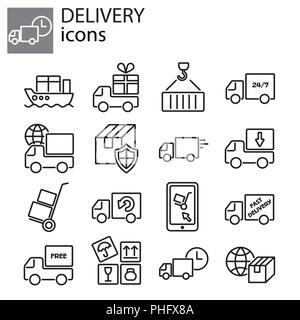 Web Icons Set - Lieferung, Versand Dienstleistungen Stock Vektor
