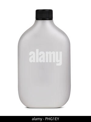 3d-Modell der Silberne Kunststoff Flasche auf weißem Hintergrund Stockfoto