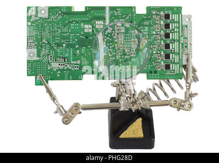 Reparatur und Steuerung des elektronischen Platine Stockfoto