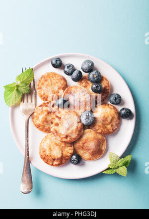 Niederländische mini Pfannkuchen Stockfoto