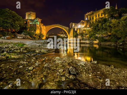 Alte Brücke in Mostar - Bosnien und Herzegowina Stockfoto