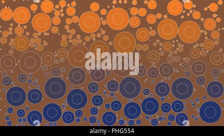 Vector Hintergrund aus einem blau orange gradient und runden Formen, die an stilisierte Blasen. Stock Vektor