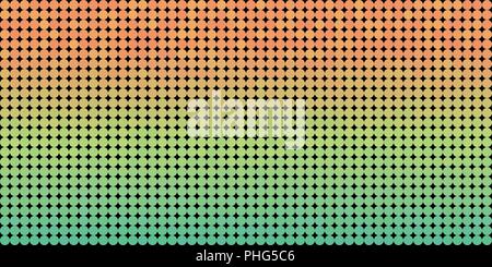Vector Hintergrund aus einem Grün Orange gradient und aufgereiht Kreise ähnlich Pixel. Stock Vektor