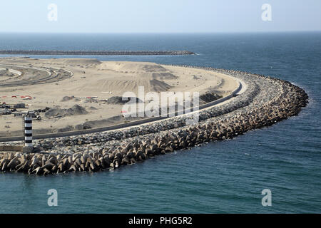 Dubai Maritime City, Landgewinnung durch Aufschüttung Stockfoto