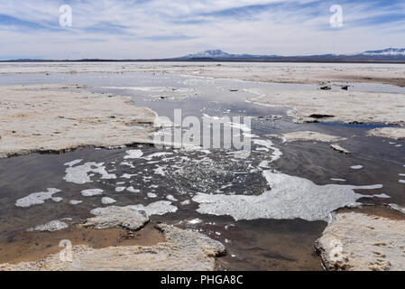 Ojos del Sal, vulkanischen Formationen am Rande des Salar de Uyuni, in der Nähe der Stadt Colchani, Uyuni, Bolivien Stockfoto