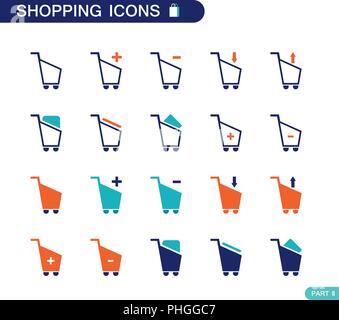 Satz Warenkorb Symbole für Web Stock Vektor