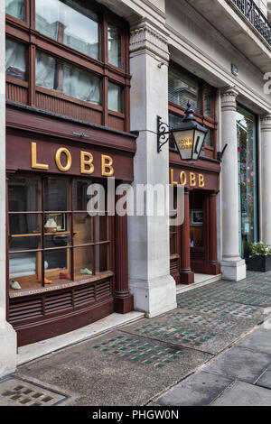 John Lobb, Luxus schuhe Shop, St James's Street, London, England, Großbritannien Stockfoto