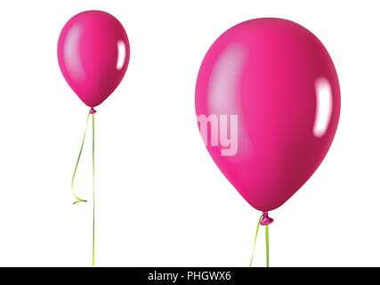 Vier Ballons grün, lila, pink und blau auf weißem Hintergrund. Vector Illustration Stock Vektor
