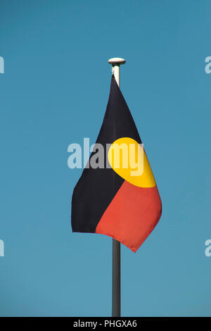 Sydney Australien 26. Mai 2018, Australian Aboriginal Flagge in leichte Brise fliegen Stockfoto