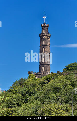 Nelsons Denkmal, Calton Hill, Edinburgh, Scotland, UK Stockfoto