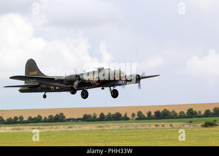 B-17 Sally B (Memphis Belle) vom Duxford. Stockfoto