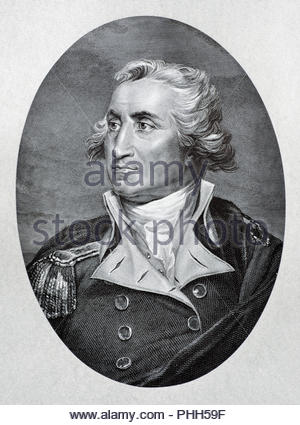 George Washington Portrait 1732 - 1799 war der erste Präsident der Vereinigten Staaten, und war unter der Nation Gründerväter, antike Abbildung von 1880 Stockfoto