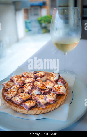 Galizischen Stil Oktopus, Pulpo a la gallega Stockfoto