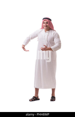 Arabische Geschäftsmann auf weißem Hintergrund Stockfoto