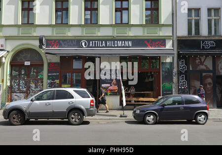 Restaurant, Attila Hildmann, Adalbertstraße, Kreuzberg, Berlin, Deutschland Stockfoto