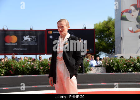 Venedig, Italien, 01. September 2018. Maxine Peake Spaziergang auf dem Roten Teppich vor dem "Peterloo' Screening während des 75. Filmfestival von Venedig an der Sala Grande am 01 September, 2018 in Venedig, Italien. Den 75. Internationalen Filmfestspielen von Venedig 2018, unter der Leitung von Alberto Barbera geleitet und von der Biennale di Venezia unter dem Vorsitz von Paolo BARATTA organisiert, wird am 8. September. © Erwachen/Alamy leben Nachrichten Stockfoto