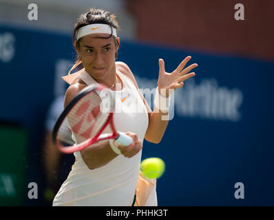 Flushings Wiese, NY, USA. September 1, 2018 - Caroline Garcia von Frankreich in Aktion während ihrer dritten Runde bei den US Open 2018 Grand Slam Tennis Turnier. New York, USA. September 01th, 2018. Quelle: AFP 7/ZUMA Draht/Alamy leben Nachrichten Stockfoto