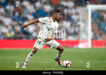 Casemiro von Real Madrid in der spanischen Liga, der Primera División, Fußballspiel zwischen Real Madrid und Leganes am September 01th, 2018 in Santiago Bernabeu in Madrid, Spanien. 1. Sep 2018. Quelle: AFP 7/ZUMA Draht/Alamy leben Nachrichten Stockfoto