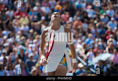 Flushings Wiese, NY, USA. September 1, 2018 - Caroline Garcia von Frankreich in Aktion während ihrer dritten Runde bei den US Open 2018 Grand Slam Tennis Turnier. New York, USA. September 01th, 2018. Quelle: AFP 7/ZUMA Draht/Alamy leben Nachrichten Stockfoto