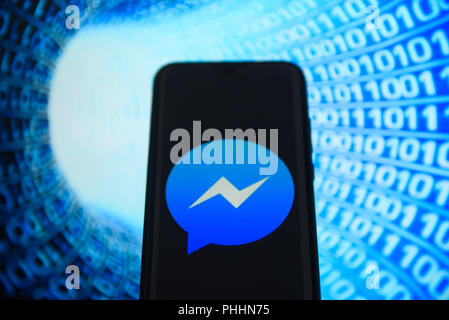 Krakau, Polen. 1. Sep 2018. Messenger Logo ist auf ein Android mobile Gerät gesehen. Credit: Omar Marques/SOPA Images/ZUMA Draht/Alamy leben Nachrichten Stockfoto