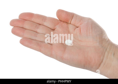 Hand mit Pillen Stockfoto