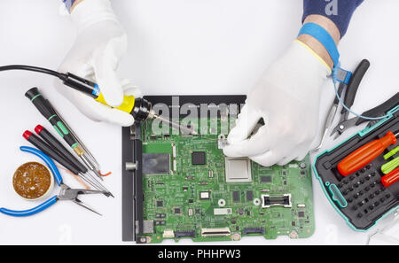 Reparatur der digitalen Platine Konzept Stockfoto
