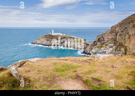 South Stack Leuchtturm auf Anglesey, Wales, Großbritannien Stockfoto