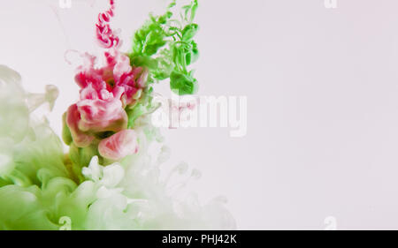 Farbe von Splash, Grün und Rot abstrakt Stockfoto
