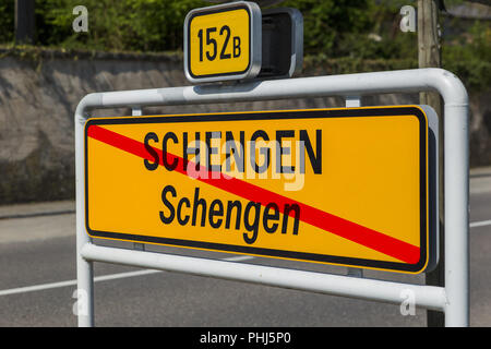 Anmelden Schengen Luxemburg Stockfoto