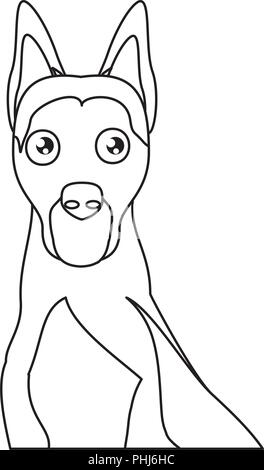 Süße Dobermann hund Symbol über Hintergrund, Vector Illustration Stock Vektor