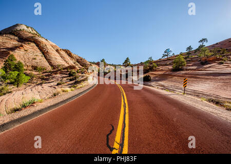 Leere Scenic Highway in Utah Stockfoto