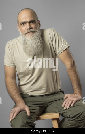Ein bärtiger reife männliche Portrait Stockfoto