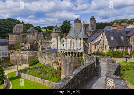 Schloss von Fougères in der Bretagne Frankreich Stockfoto