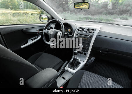 DNIPRO, UKRAINE - September 01, 2018: Toyota Corolla FARBE GRAU, INNEN Stockfoto