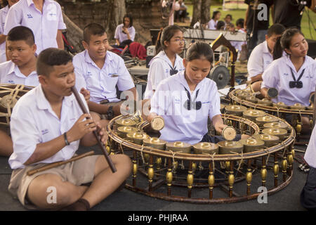 THAILAND ISAN PHIMAI TEMPEL THAI MUSIK Stockfoto
