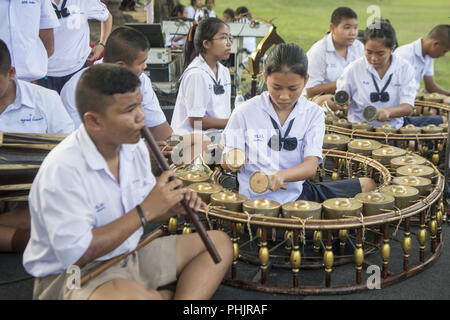 THAILAND ISAN PHIMAI TEMPEL THAI MUSIK Stockfoto