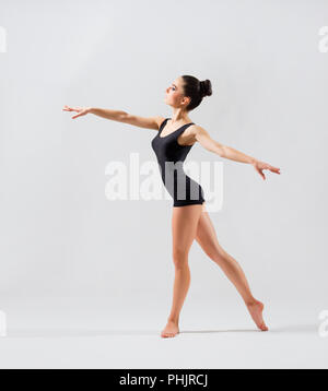 Junge Ballerina (auf graue Version) Stockfoto