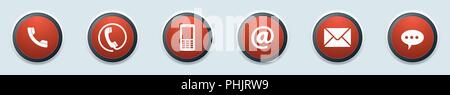 Kontakt Support Service Tasten Abbildung Stock Vektor