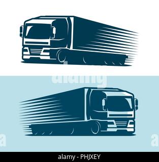 Lkw, Lkw-Logo oder Label. Lkw-Transport, Lieferung Symbol. Vector Illustration Stock Vektor