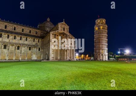 Basilika und den schiefen Turm in Pisa, Italien Stockfoto