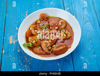 Huhn Garnele Wurst Gumbo Stockfoto