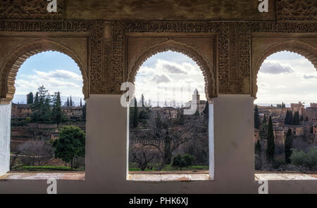 Alhambra Blick von generalife Stockfoto