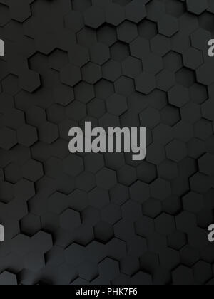 Schwarze Sechseck Hintergrund Stockfoto