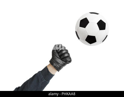 Torwart hand- und Fußball Stockfoto
