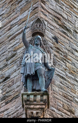 Statue von William Wallace, der Nationalen Wallace Monument, Stirlingshire, Schottland, UK Stockfoto