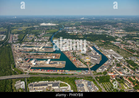 Luftbild, Binnenhafen Dortmund, Dortmunder Hafen AG Container Terminal Dortmund GmbH Dortmunder Eisenbahn GmbH DE Infrastruktur GmbH, Dort Stockfoto