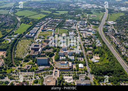 Luftaufnahme, TechnologiePark Dortmund, Technische Universität Dortmund, TU Dortmund, Dortmund TechnologieZentrumDortmund, TZDO, Ruhrgebiet, Nordrhein- Stockfoto