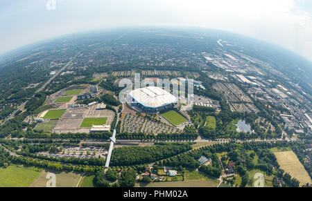 Luftbild, ARENA PARK Gelsenkirchen, Veltins-Arena, Arena AufSchalke in Gelsenkirchen ist das Fußballstadion des deutschen Fußball-Bundesligisten FC SC Stockfoto