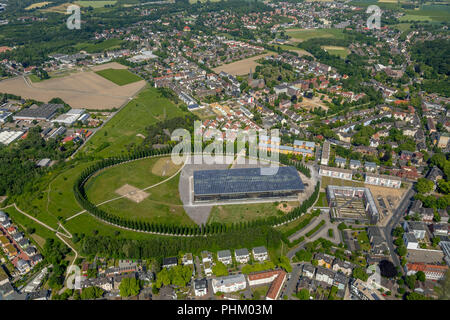 Luftaufnahme, der Akademie Mont-Cenis, Solardach, Architekturbüro HHS Planer + Architekten AG und der französischen Architekturbüro Jourda & Perraudin, Herne Stockfoto